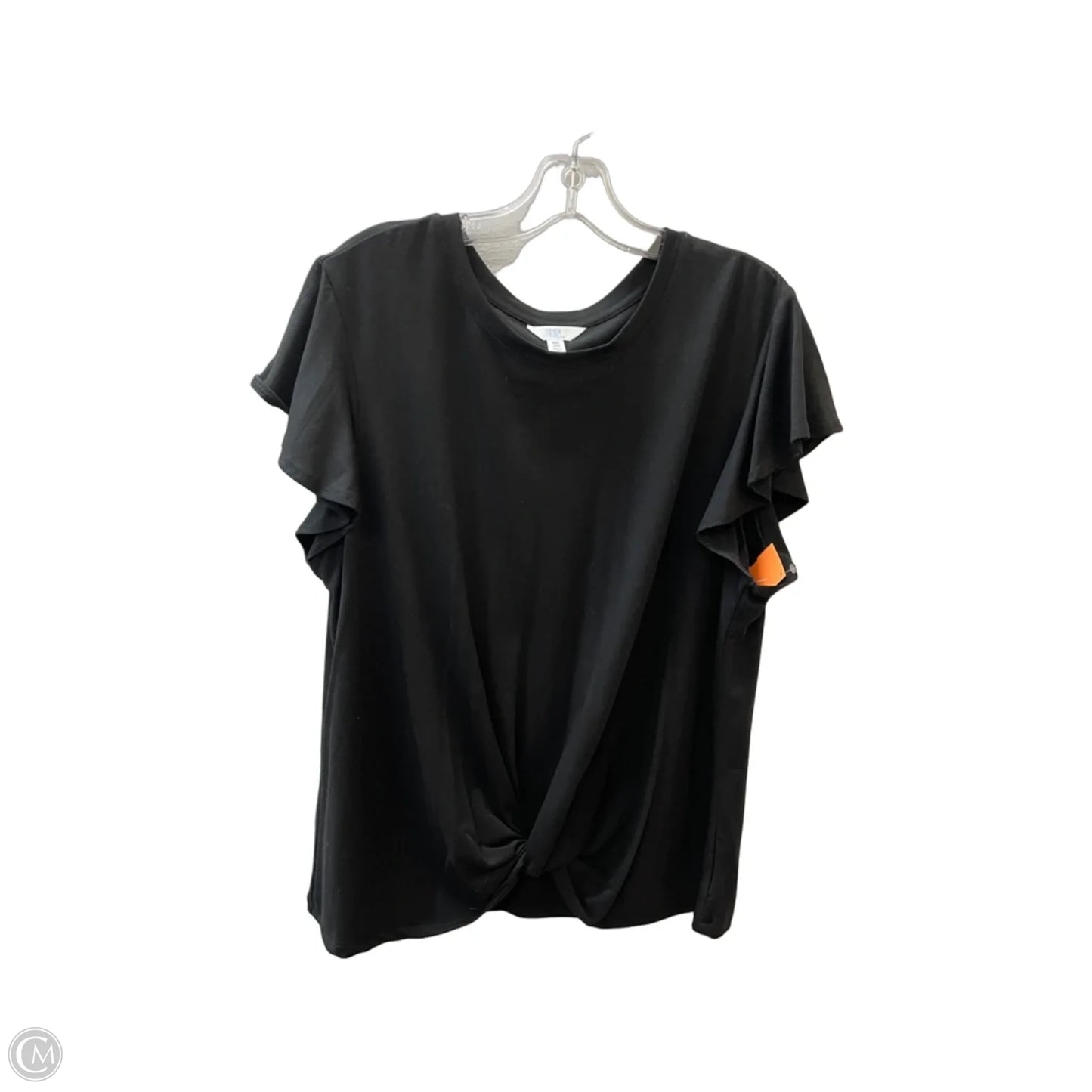 Top Short Sleeve Basic By Time And Tru In Black, Size: 2x