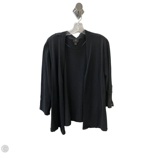 Cardigan By Jm Collections In Black, Size: 2x