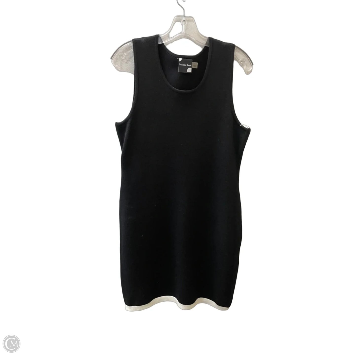 Dress Sweater By MAISON TARA In Black & White, Size: L