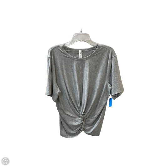 Athletic Top Short Sleeve By Lululemon In Grey, Size: L