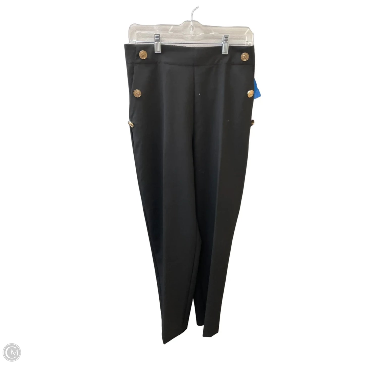 Pants Cropped By Zara In Black & Gold, Size: 8