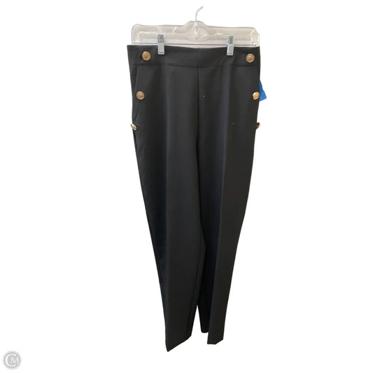 Pants Cropped By Zara In Black & Gold, Size: 8