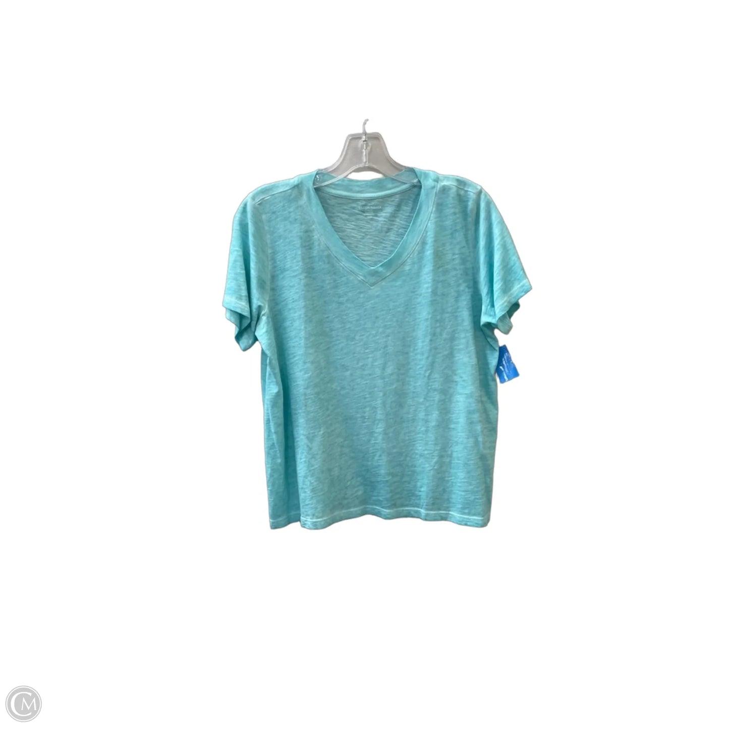 Top Short Sleeve Basic By Eileen Fisher In Teal, Size: M