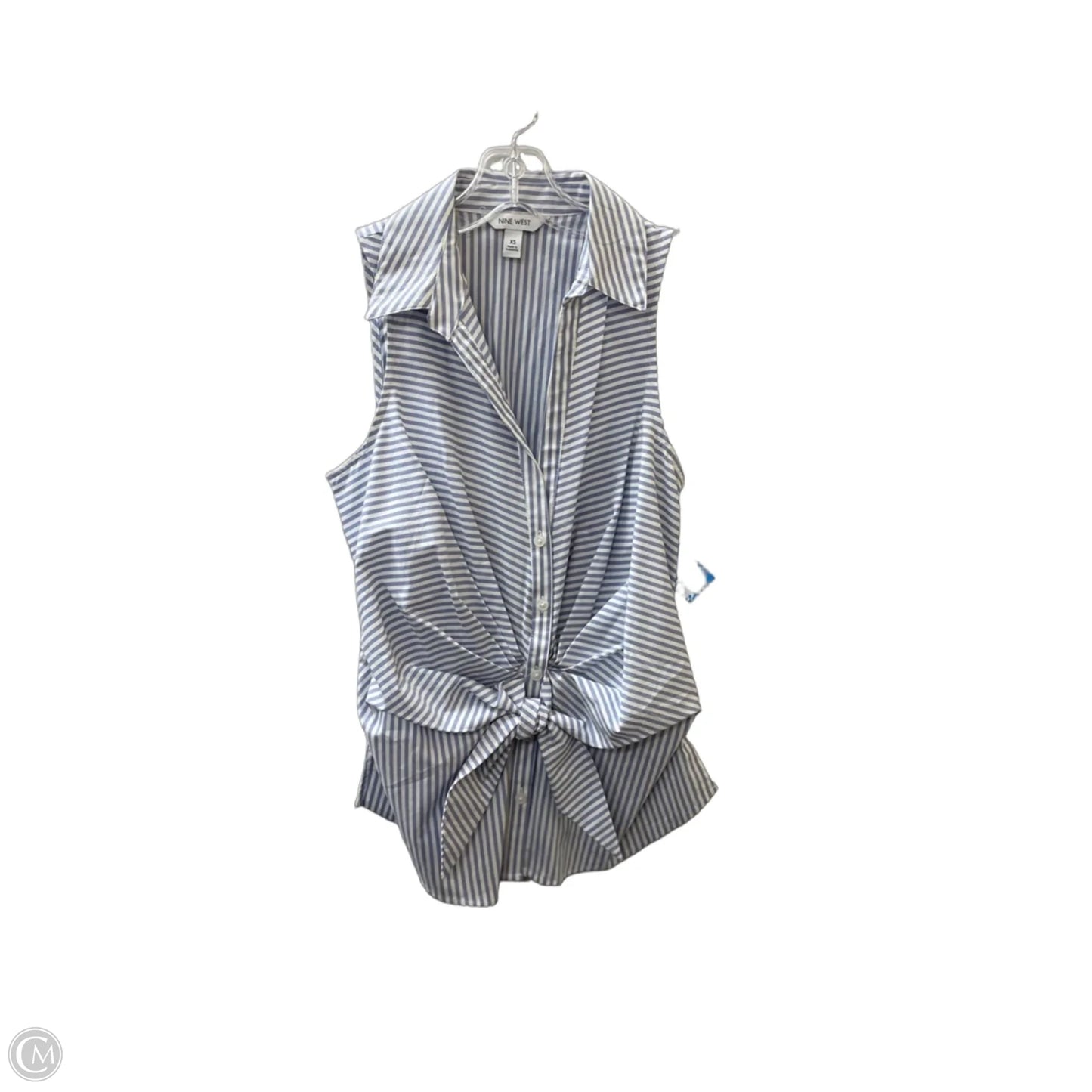 Top Sleeveless By Nine West In Blue & White, Size: Xs