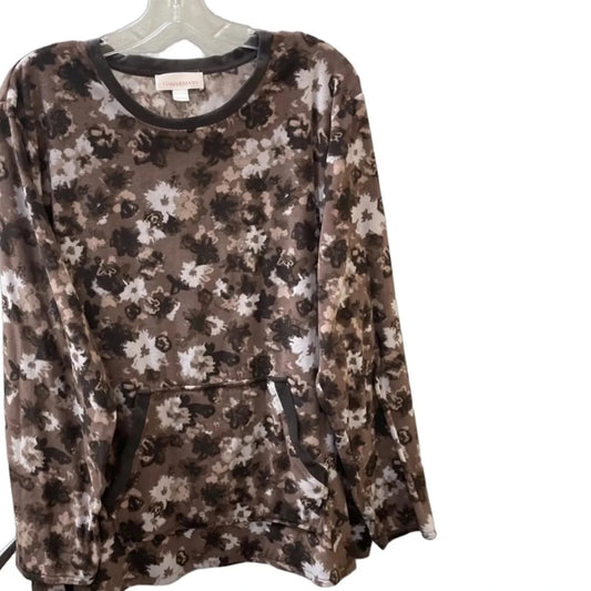 Top Long Sleeve By STAN HERMAN In Floral Print, Size: 1x