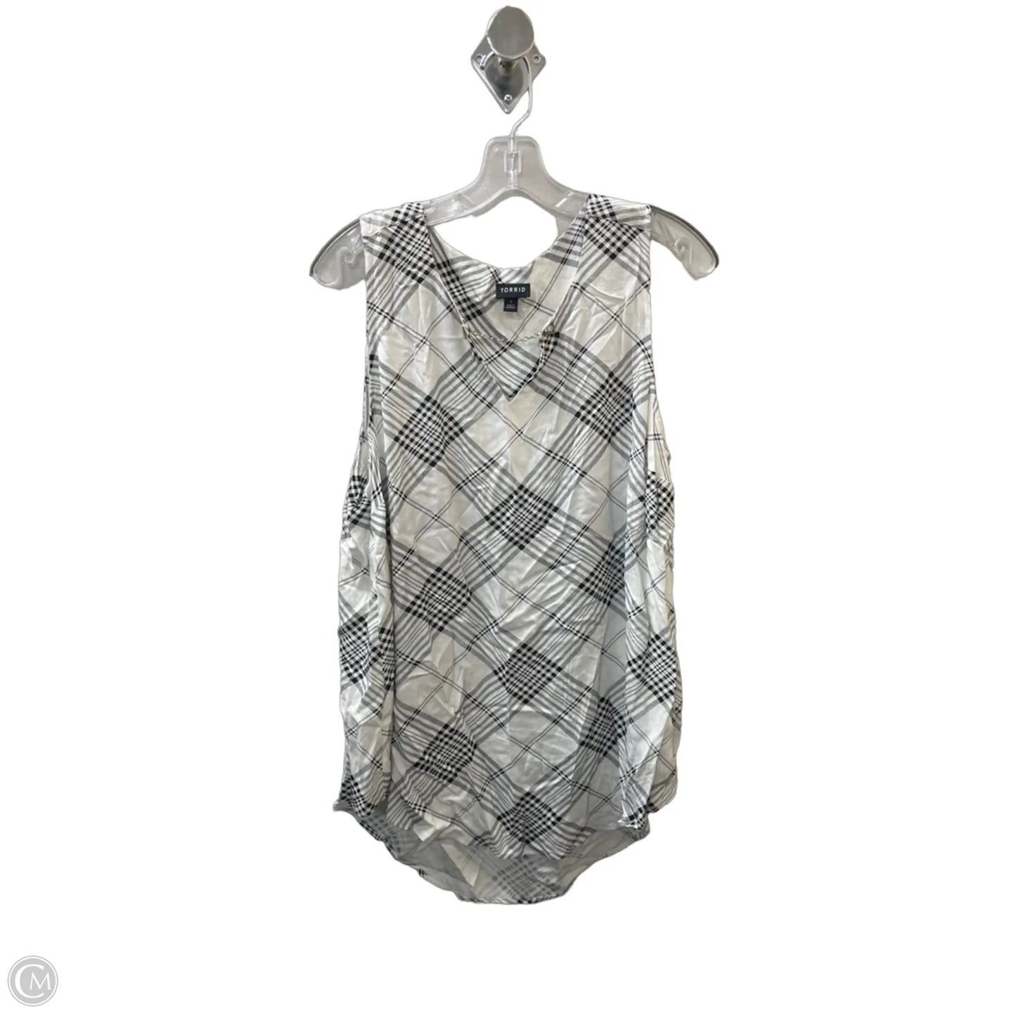 Top Sleeveless By Torrid In Black & White, Size: 14