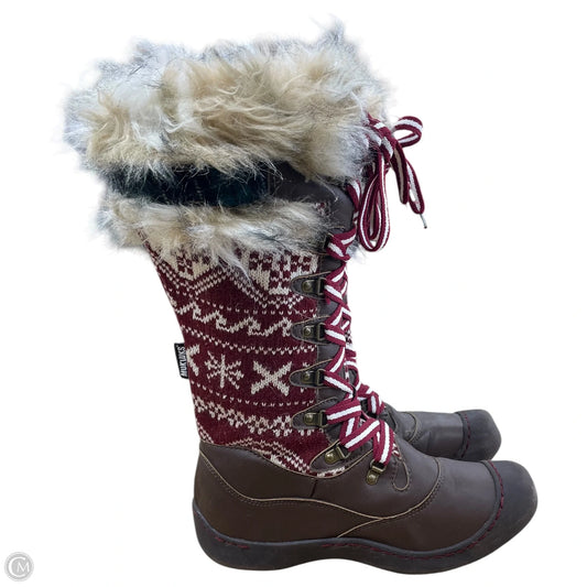 Boots Mid-calf Flats By Muk Luks In Brown & Red, Size: 9