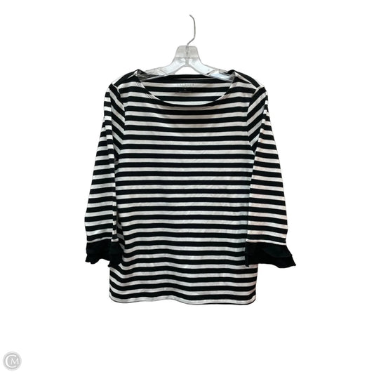 Top 3/4 Sleeve By Talbots In Black & White, Size: Mp