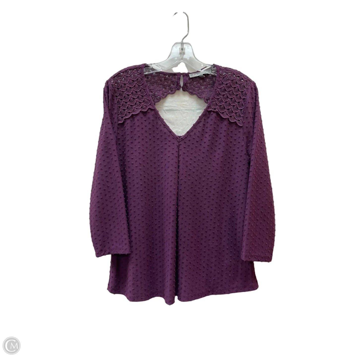 Top 3/4 Sleeve By Daniel Rainn In Purple, Size: M