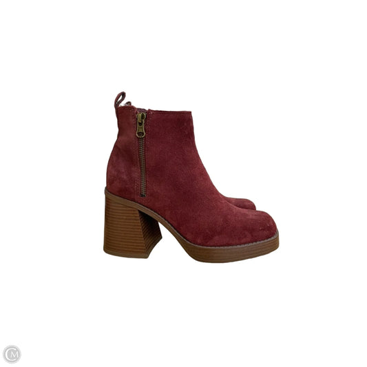 Boots Ankle Heels By Copper Key In Red, Size: 5.5