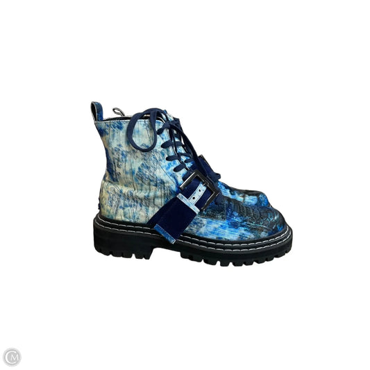 Boots Combat By Cecelia New York In Blue & White, Size: 7