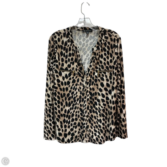 Top Long Sleeve By Inc In Animal Print, Size: L