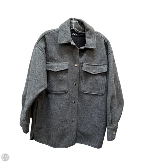 Jacket Fleece By Zara In Grey, Size: L