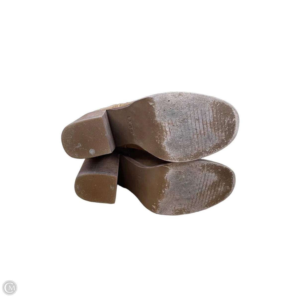 Boots Designer By Ugg In Brown, Size: 9