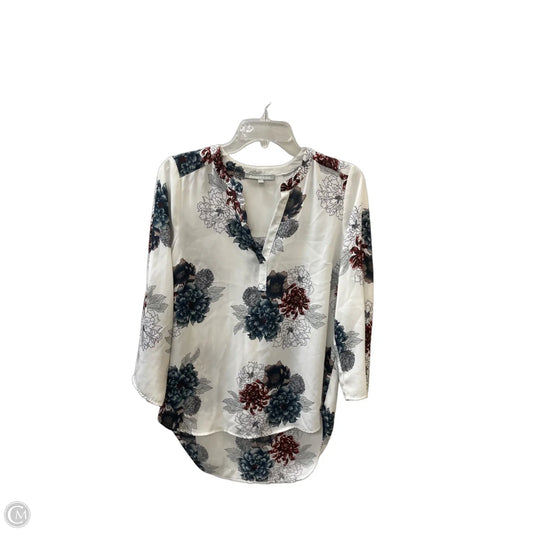 Blouse Long Sleeve By Daniel Rainn In Red & White, Size: S
