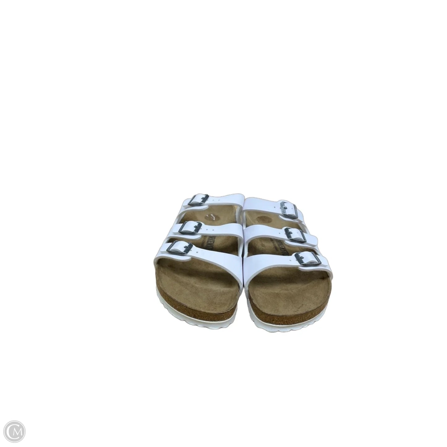 Sandals Flats By Birkenstock In White, Size: 10