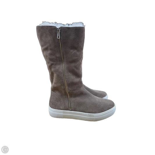 Boots Mid-calf Flats By J Slides In Taupe, Size: 8
