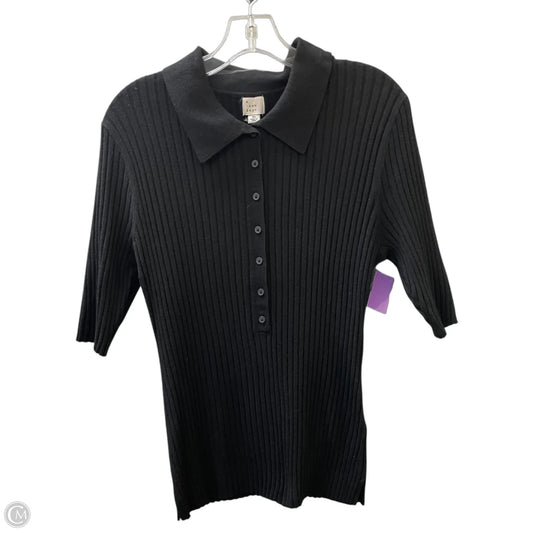 Sweater Short Sleeve By A New Day In Black, Size: Xl