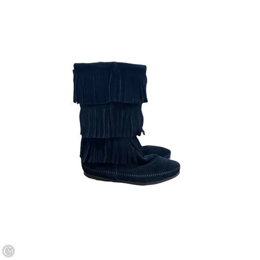 Boots Ankle Flats By Minnetonka In Black, Size: 10