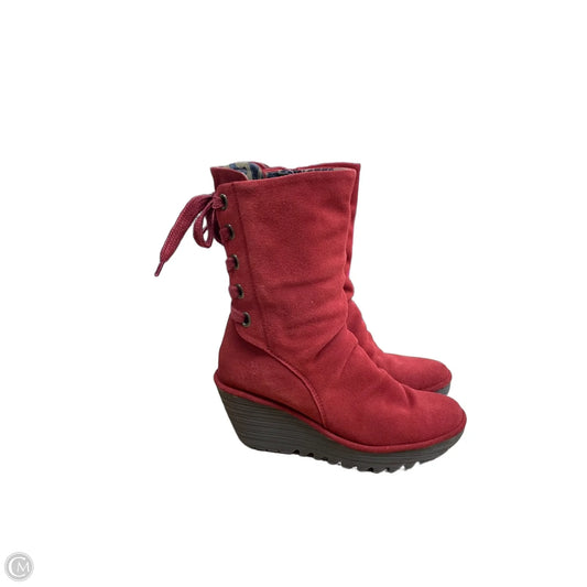 Boots Ankle Heels By Fly London In Red, Size: 9