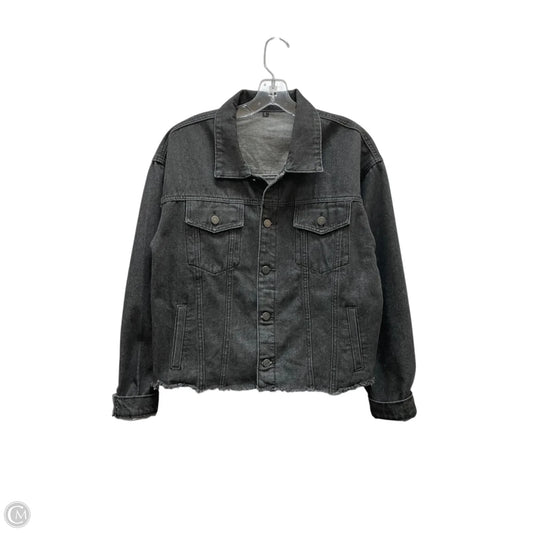 Jacket Denim In Black Denim, Size: L