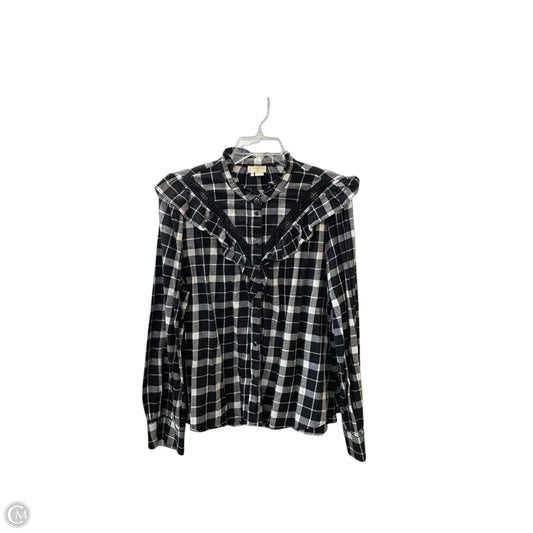 Top Long Sleeve Designer By Kate Spade In Black & White, Size: 2x