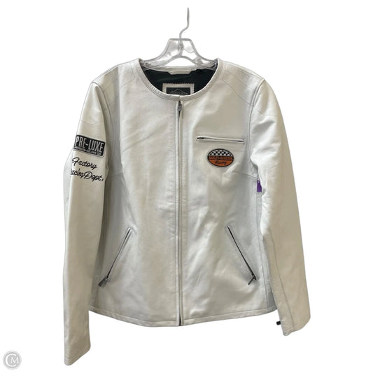 Jacket Leather By Harley Davidson In Black & White, Size: 2x