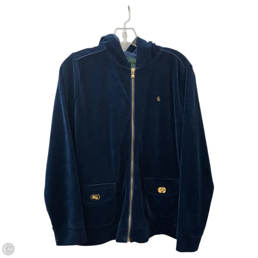Athletic Jacket By Lauren By Ralph Lauren In Blue, Size: 1x