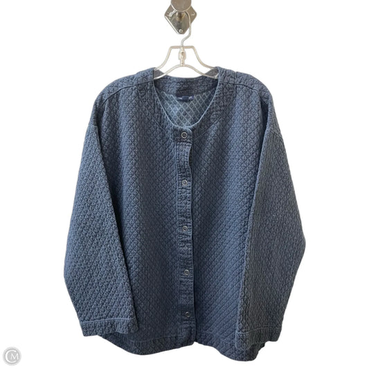 Jacket Puffer & Quilted By Pure Jill In Blue Denim, Size: Xl