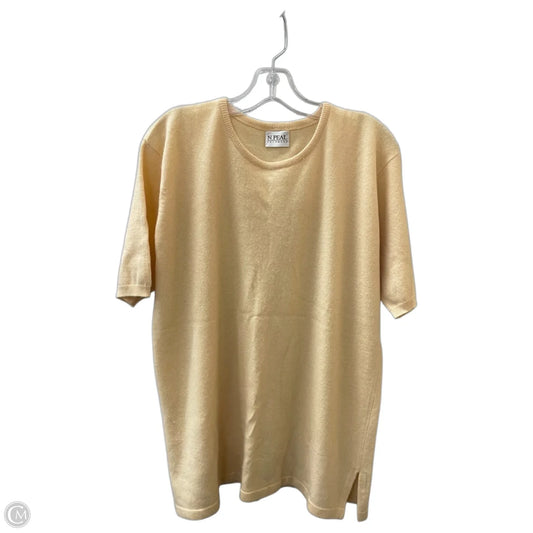 Sweater Short Sleeve By N. Peal In Peach, Size: L