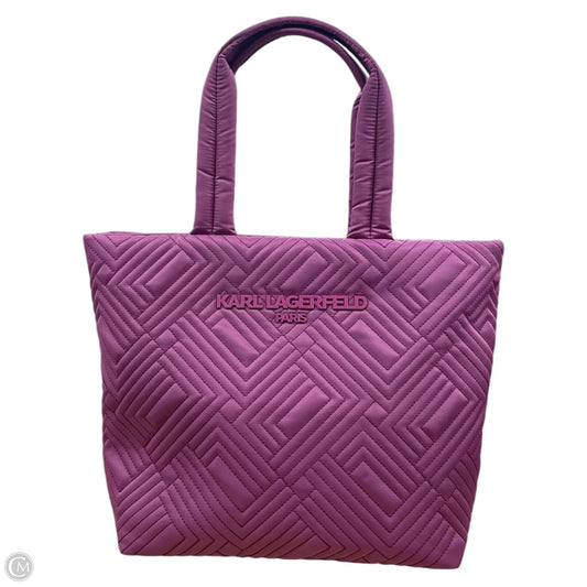 Tote Designer By Karl Lagerfeld, Size: Large