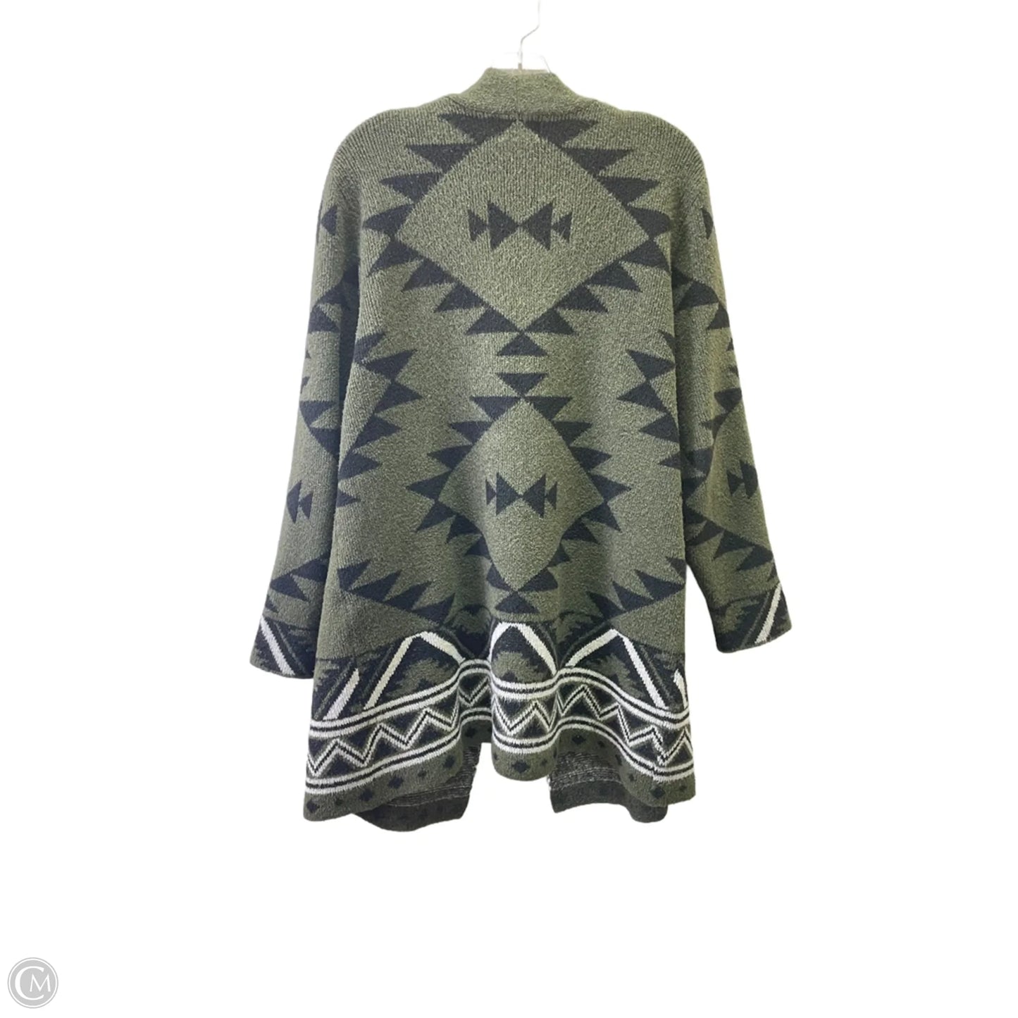 Cardigan Designer By Frye In Black & Green, Size: Xl