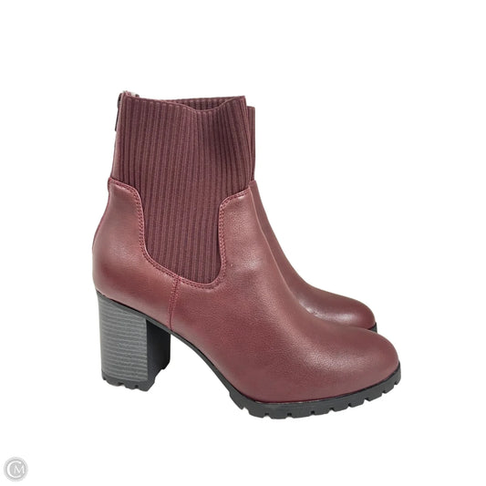 Boots Ankle Heels By Easy Street In Maroon, Size: 10