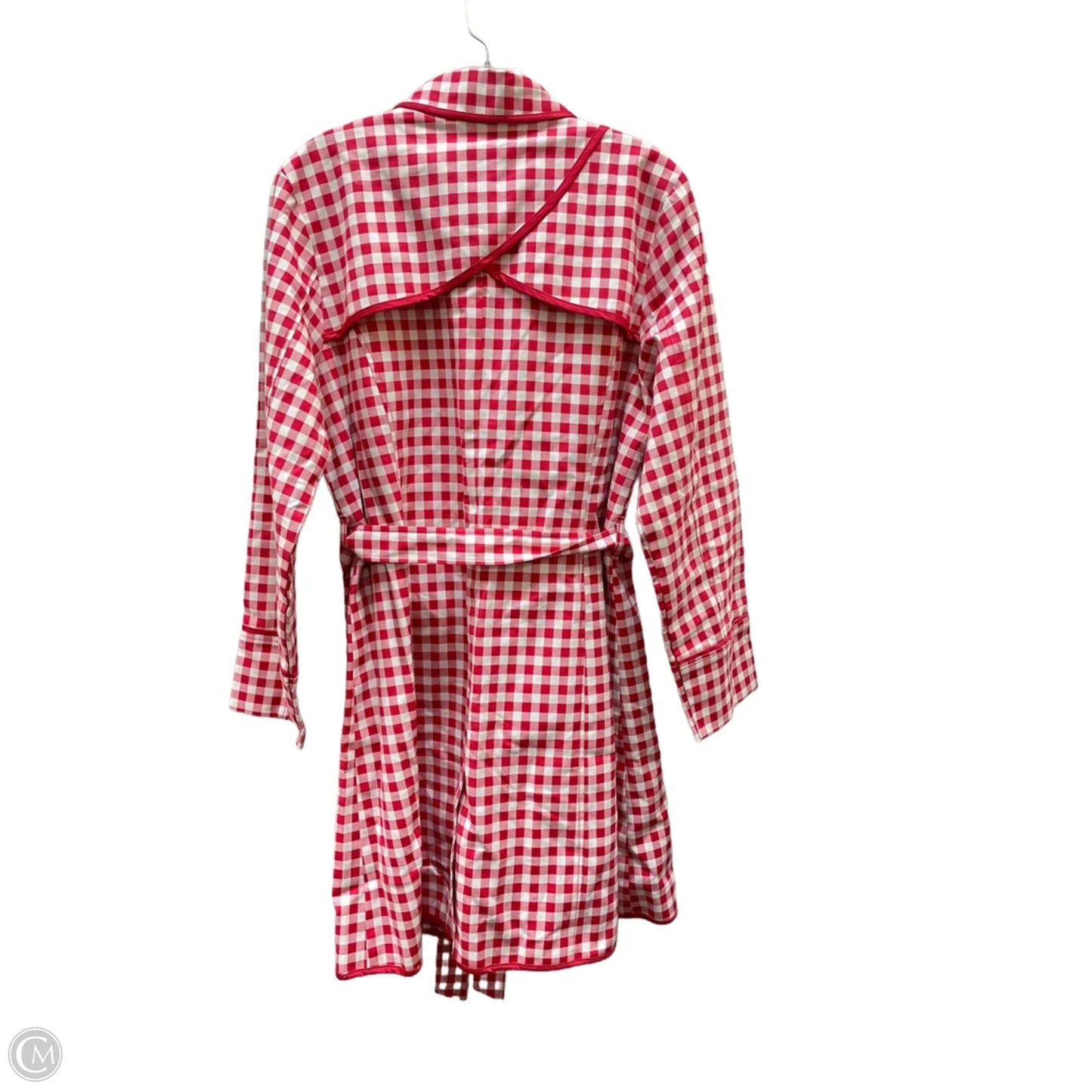Coat Trench Coat By Isaac Mizrahi Live Qvc In Red & White, Size: 12