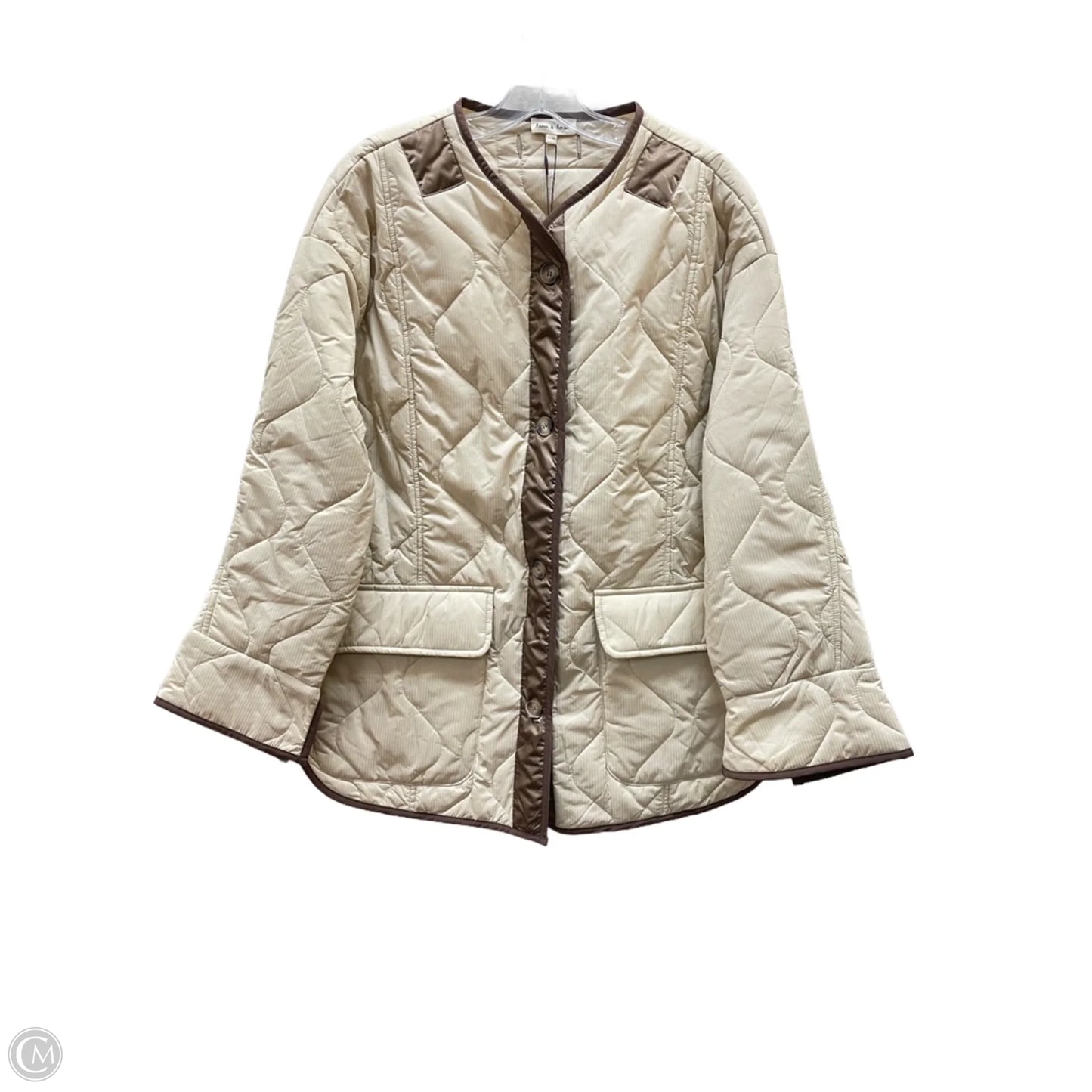 Coat Puffer & Quilted By AARON AND AMBER In Beige, Size: L