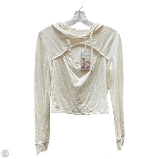 Athletic Top Long Sleeve Hoodie By Halara In Cream, Size: L
