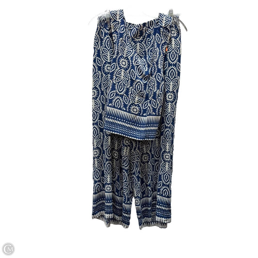 Pants Set 2pc By Rose And Olive In Blue & White, Size: M