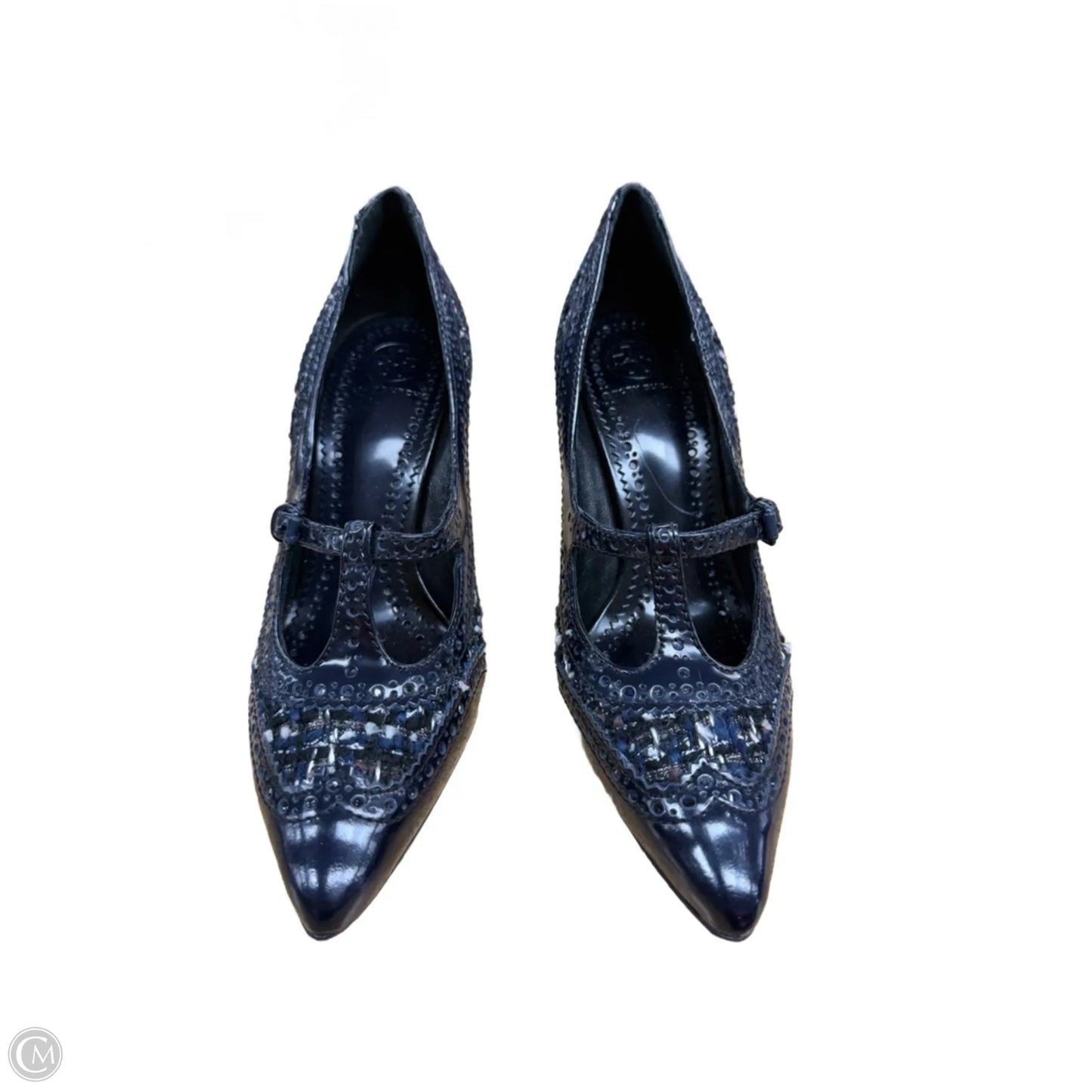 Shoes Designer By Tory Burch In Blue & Brown, Size: 8