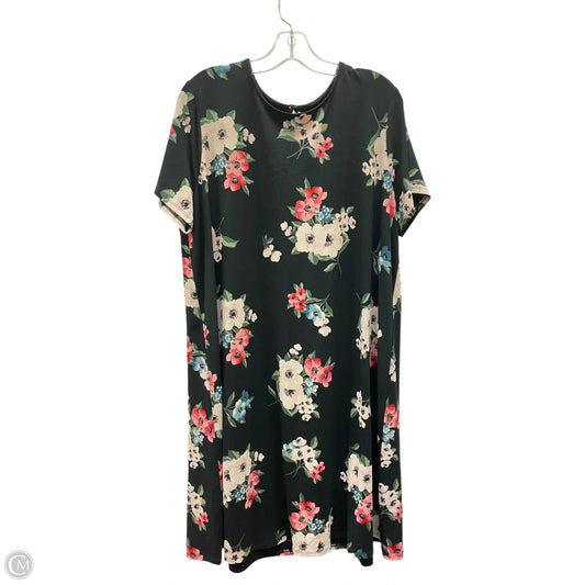 Dress Casual Midi By J. Jill In Floral Print, Size: Xl