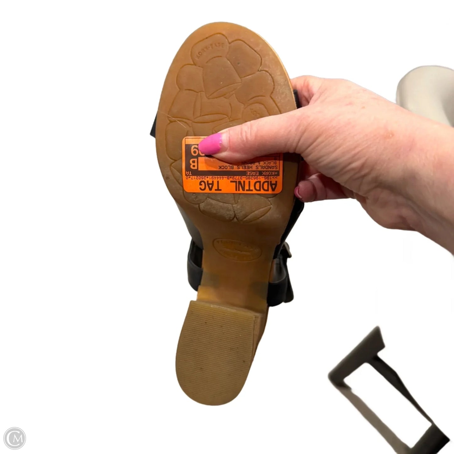 Sandals Heels Block By Kork Ease In Black & Brown, Size: 8