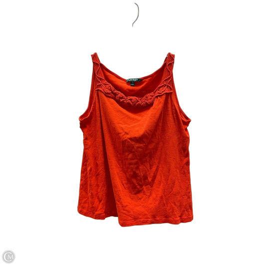 Top Sleeveless By Lauren By Ralph Lauren In Orange, Size: Xl