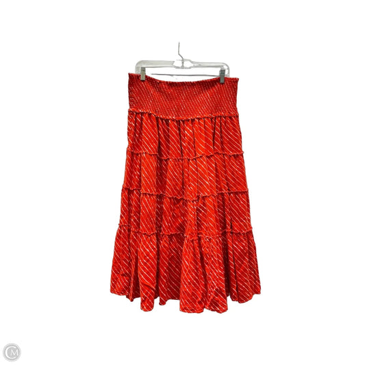 Skirt Maxi By Lauren By Ralph Lauren In Orange & White, Size: Xl