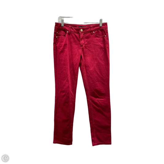 Jeans Skinny By White House Black Market In Red Denim, Size: 4
