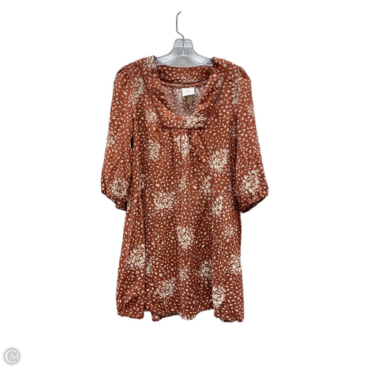 Dress Casual Midi By Knox Rose In Brown & Cream, Size: S