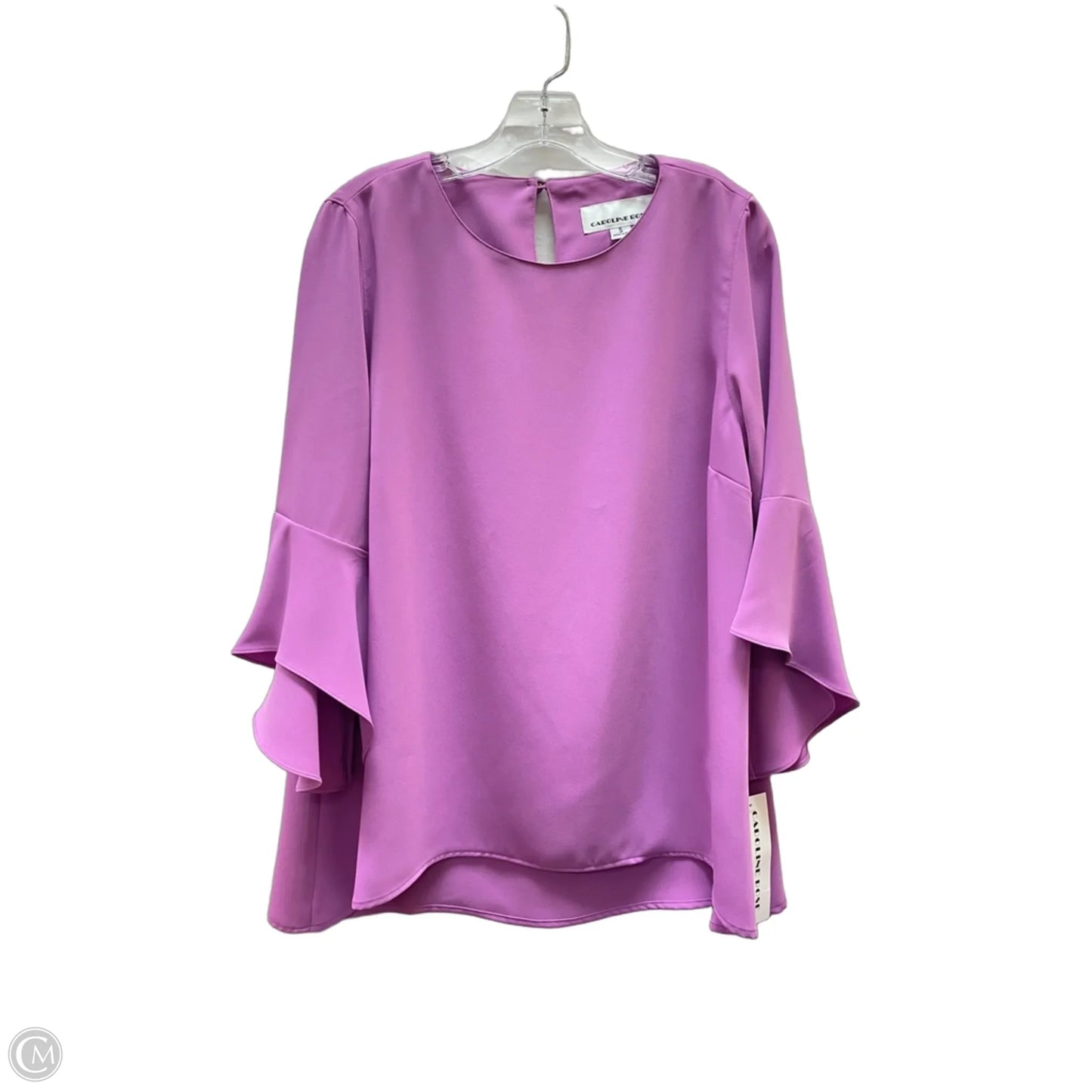 Blouse 3/4 Sleeve By Caroline Rose In Purple, Size:S