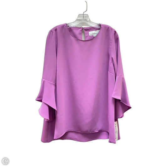 Blouse 3/4 Sleeve By Caroline Rose In Purple, Size:S