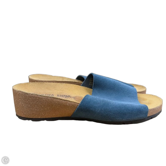 Sandals Heels Platform By Marina In Blue, Size: 8