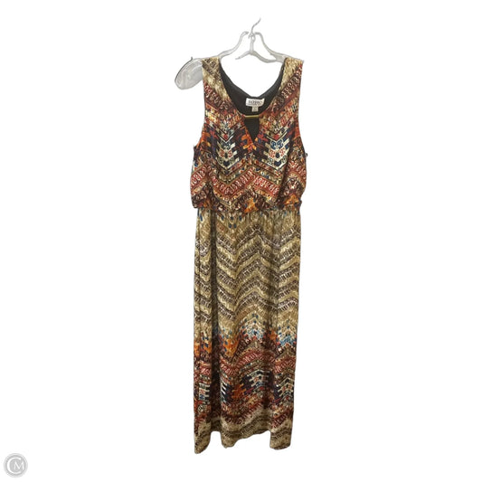 Dress Casual Maxi By Soho Apparel In Red & Tan, Size: L