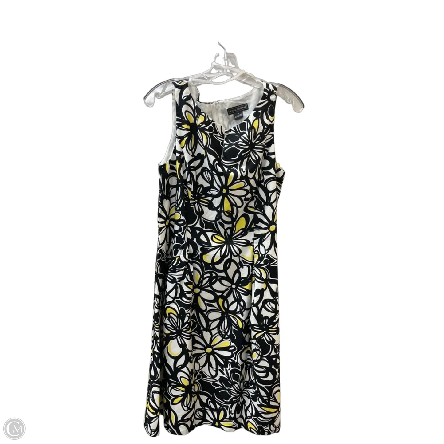 Dress Party Midi By Jessica Howard In Black & Yellow, Size: L
