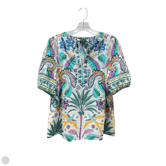 Top Short Sleeve By Talbots In Blue & Green, Size: Xl